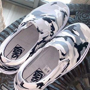 Vans camouflage slip on shoes